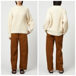 NEW Atelier Delphine Alpaca Rib Sweater In Cream Size M/L